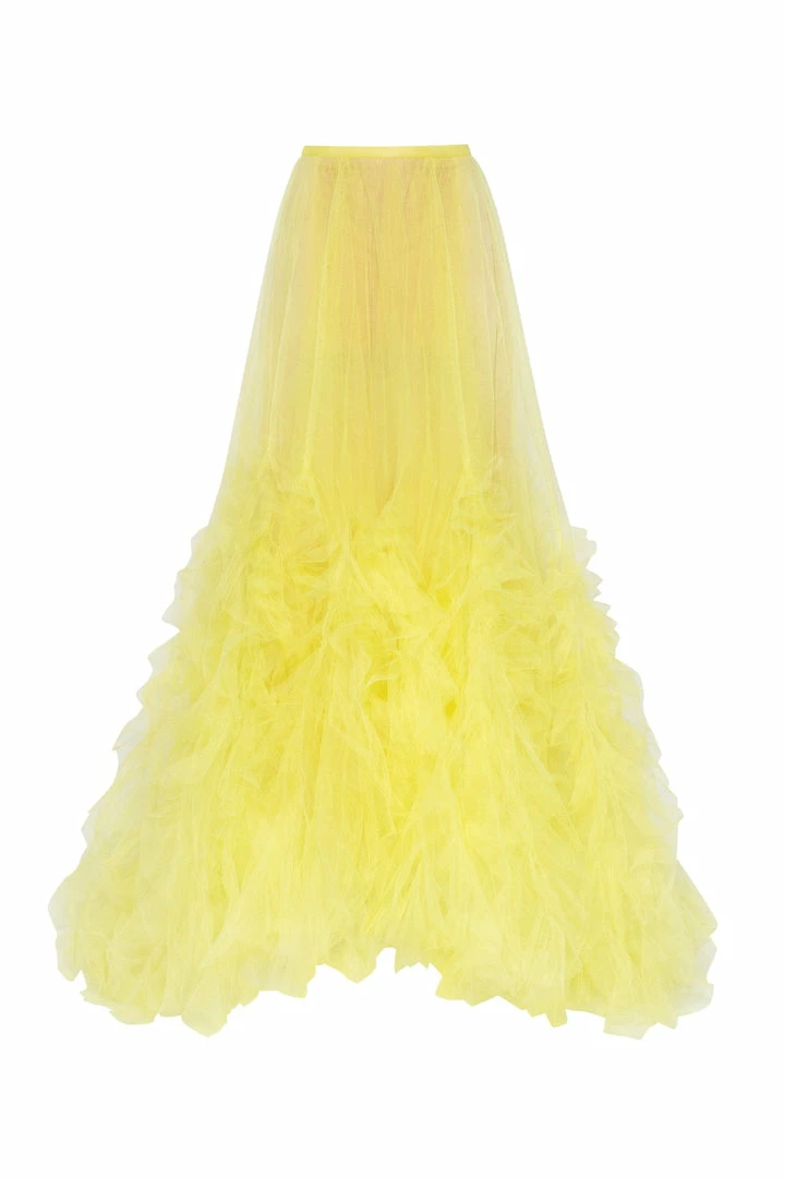Milla Neon Maxi Skirt With Puffy Ruffles COLLECTIONS 16 Milla Neon Maxi Skirt With Puffy Ruffles COLLECTIONS