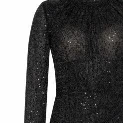 Milla Sparkling Long Sleeved Black Sequin Dress COLLECTIONS