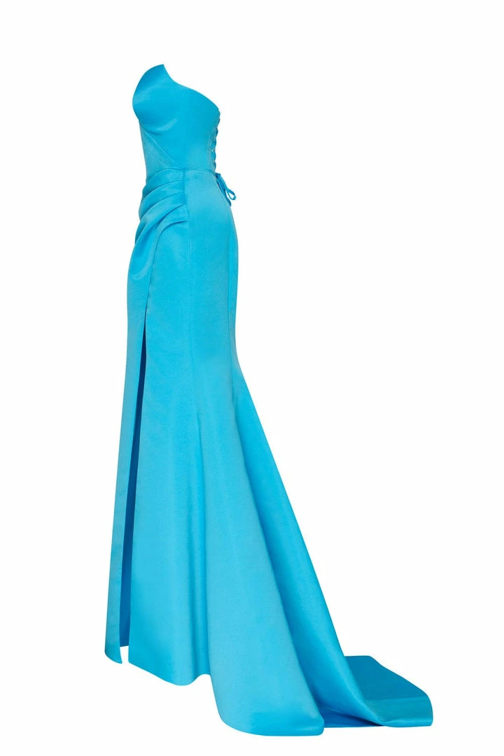 Milla Strapless Evening Gown With Thigh Slit 45 Milla Strapless Evening Gown With Thigh Slit