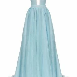 Milla Bow-Back Maxi Evening Tulle Dress COLLECTIONS 22 Milla Bow-Back Maxi Evening Tulle Dress COLLECTIONS