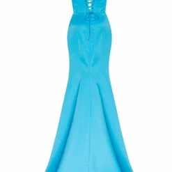 Milla Strapless Evening Gown With Thigh Slit 101 Milla Strapless Evening Gown With Thigh Slit