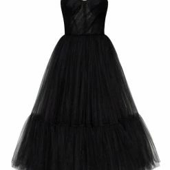 Milla COLLECTIONS Black One-Shoulder Cocktail Tulle Dress