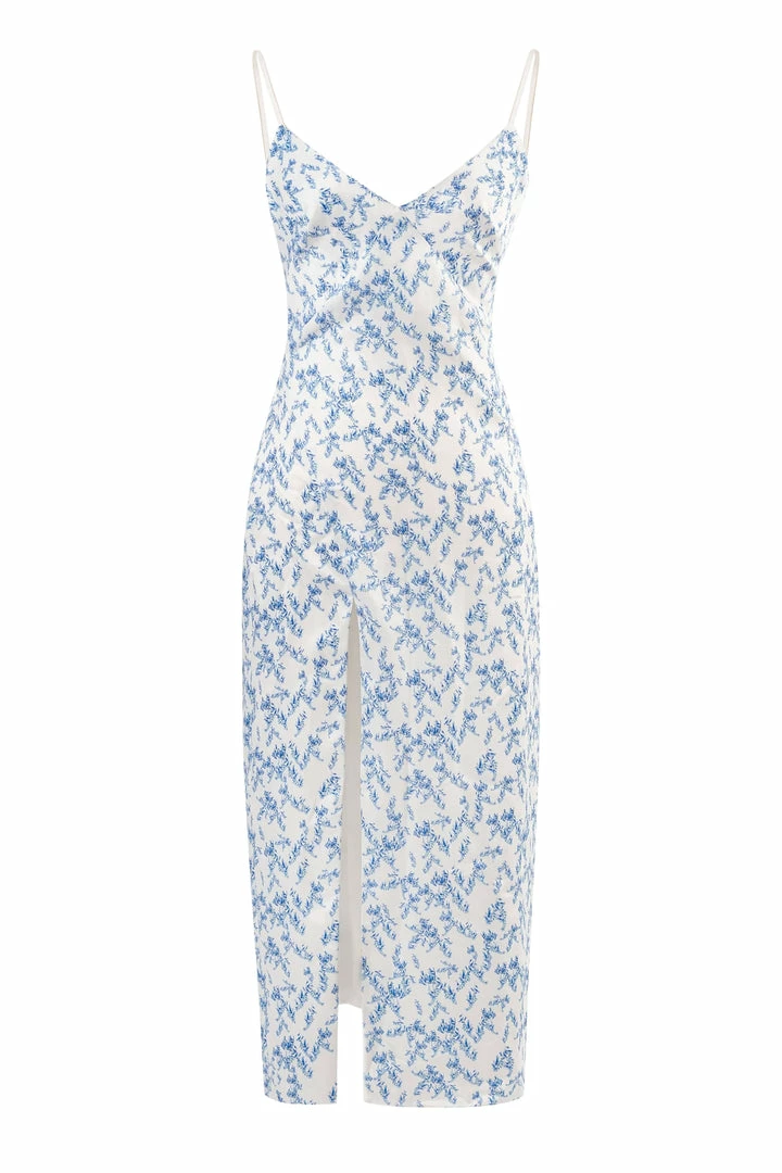 Milla Feminine Midi Dress With High Slit COLLECTIONS 5 Milla Feminine Midi Dress With High Slit COLLECTIONS