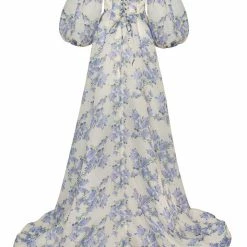 Milla COLLECTIONS Hydrangea Elegant Floral Puff Sleeve Maxi Dress 10 Milla COLLECTIONS Hydrangea Elegant Floral Puff Sleeve Maxi Dress