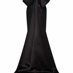 Milla Fancy Shimmering Maxi Dress With The High Slit And Bow Trail