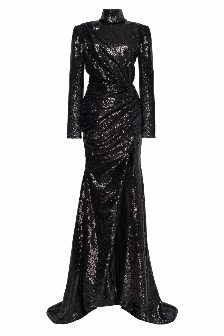 Milla Long-sleeve Black Sequin Dress COLLECTIONS 4 Milla Long-sleeve Black Sequin Dress COLLECTIONS