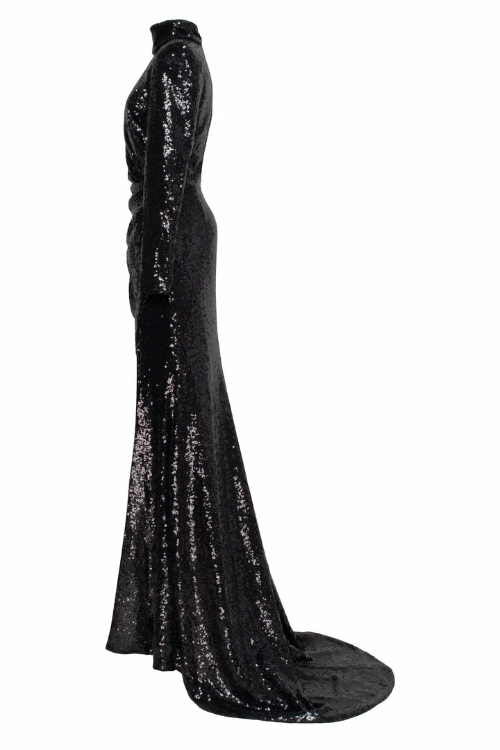 Milla Long-sleeve Black Sequin Dress COLLECTIONS 6 Milla Long-sleeve Black Sequin Dress COLLECTIONS