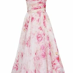 Milla Pink Peony Tender Spaghetti Strap Midi Dress