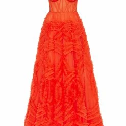 Milla Tangerine Tulle Ornament Maxi Dress COLLECTIONS