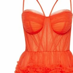 Milla Tangerine Tulle Ornament Maxi Dress COLLECTIONS