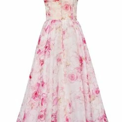 Milla Pink Peony Tender Spaghetti Strap Midi Dress