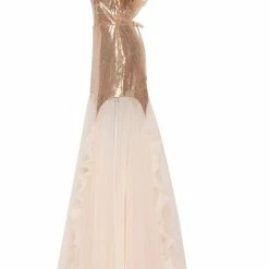 Milla Shiny Sequin Party Dress With The Long Golden Tulle Skirt