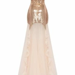 Milla Shiny Sequin Party Dress With The Long Golden Tulle Skirt