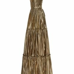Milla Shiny Maxi Evening Dress With An Off-the-shoulder Neckline