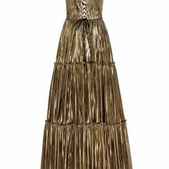 Milla Shiny Maxi Evening Dress With An Off-the-shoulder Neckline