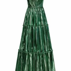 Milla Shiny Maxi Evening Dress With An Off-the-shoulder Neckline