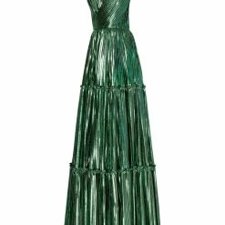 Milla Shiny Maxi Evening Dress With An Off-the-shoulder Neckline