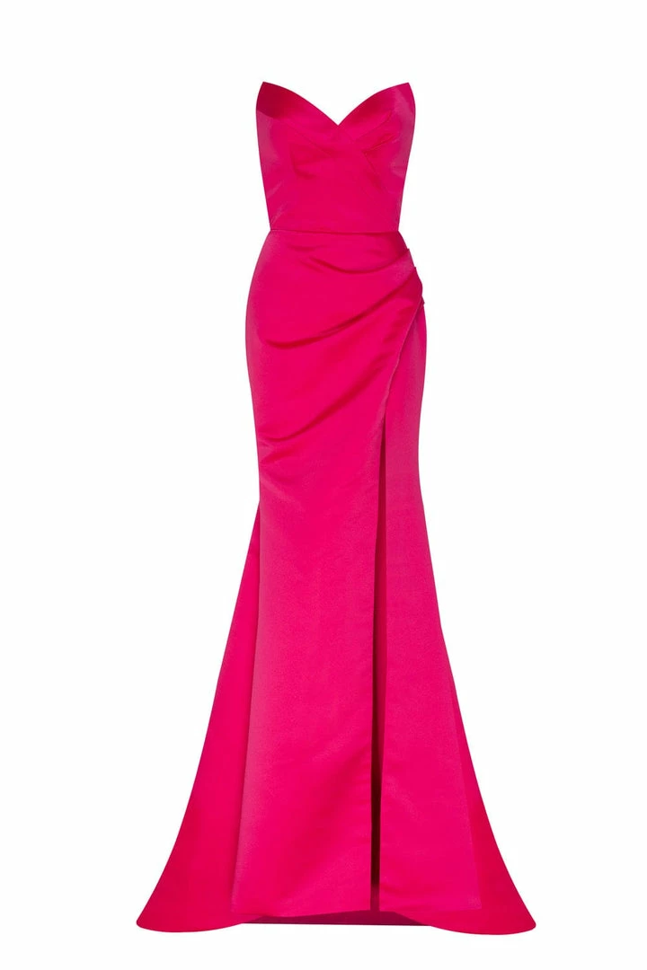 Milla Strapless Evening Gown With Thigh Slit 5 Milla Strapless Evening Gown With Thigh Slit