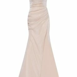 Milla COLLECTIONS Shiny Evening Maxi Dress On Straps With A Daring High Slit