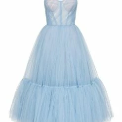 Milla Light Blue One-Shoulder Cocktail Tulle Dress COLLECTIONS