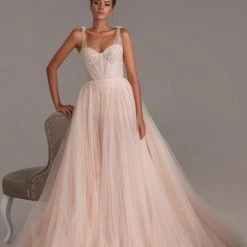 Milla Peach Multi-Layered Tulle Gown COLLECTIONS