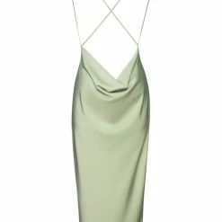 Milla Midi Slip Dress With Criss-cross Open Back