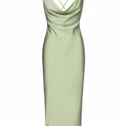 Milla Midi Slip Dress With Criss-cross Open Back