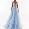 Milla COLLECTIONS Light Blue All Ruffled Up Evening Fluffy Dress