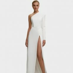 Milla Long-sleeved Dress With Sharp Shoulder Cut