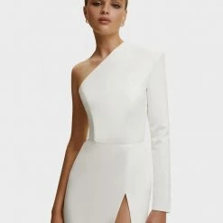 Milla Long-sleeved Dress With Sharp Shoulder Cut
