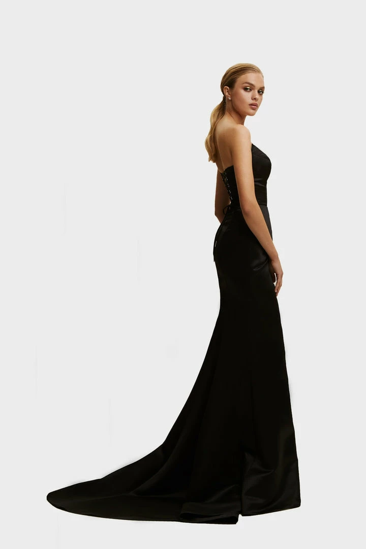 Milla Strapless Evening Gown With Thigh Slit 36 Milla Strapless Evening Gown With Thigh Slit