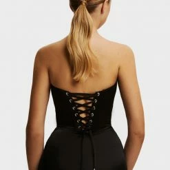 Milla Strapless Evening Gown With Thigh Slit 94 Milla Strapless Evening Gown With Thigh Slit