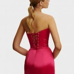 Milla Strapless Evening Gown With Thigh Slit 65 Milla Strapless Evening Gown With Thigh Slit