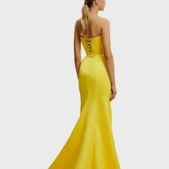 Milla Strapless Evening Gown With Thigh Slit 84 Milla Strapless Evening Gown With Thigh Slit
