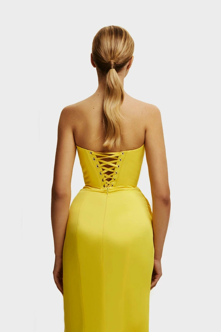 Milla Strapless Evening Gown With Thigh Slit 29 Milla Strapless Evening Gown With Thigh Slit