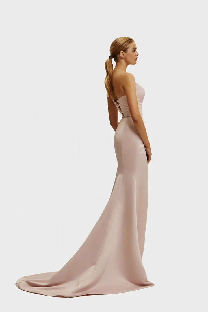 Milla Strapless Evening Gown With Thigh Slit 51 Milla Strapless Evening Gown With Thigh Slit