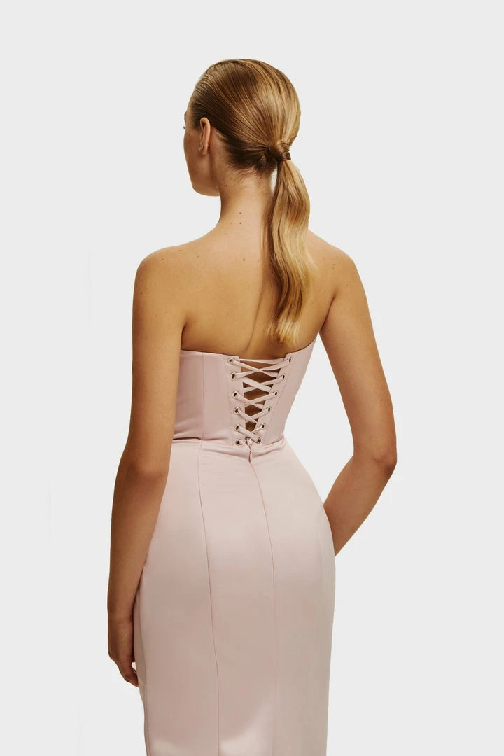 Milla Strapless Evening Gown With Thigh Slit 54 Milla Strapless Evening Gown With Thigh Slit