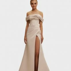Milla Princess Strapless Gown With Thigh Slit