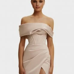 Milla Princess Strapless Gown With Thigh Slit