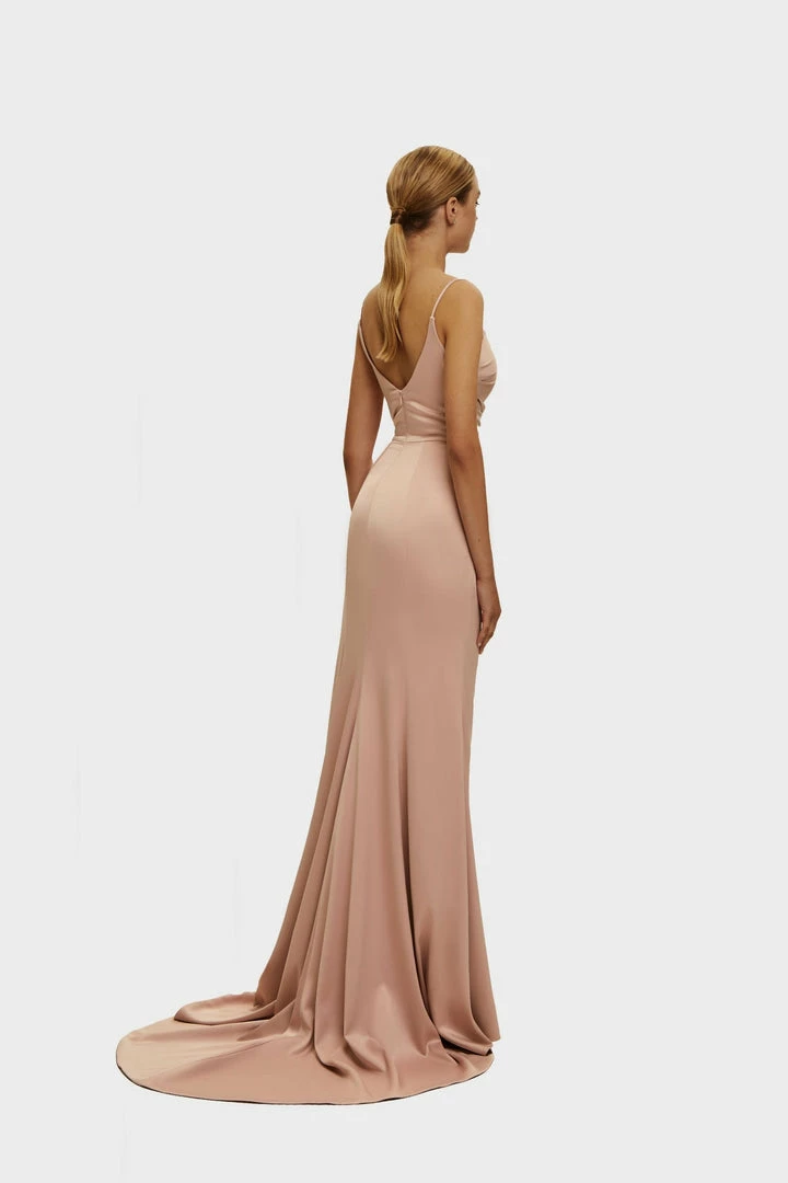 Milla Strapped Gown With Sexy Thigh Side Slit 16 Milla Strapped Gown With Sexy Thigh Side Slit