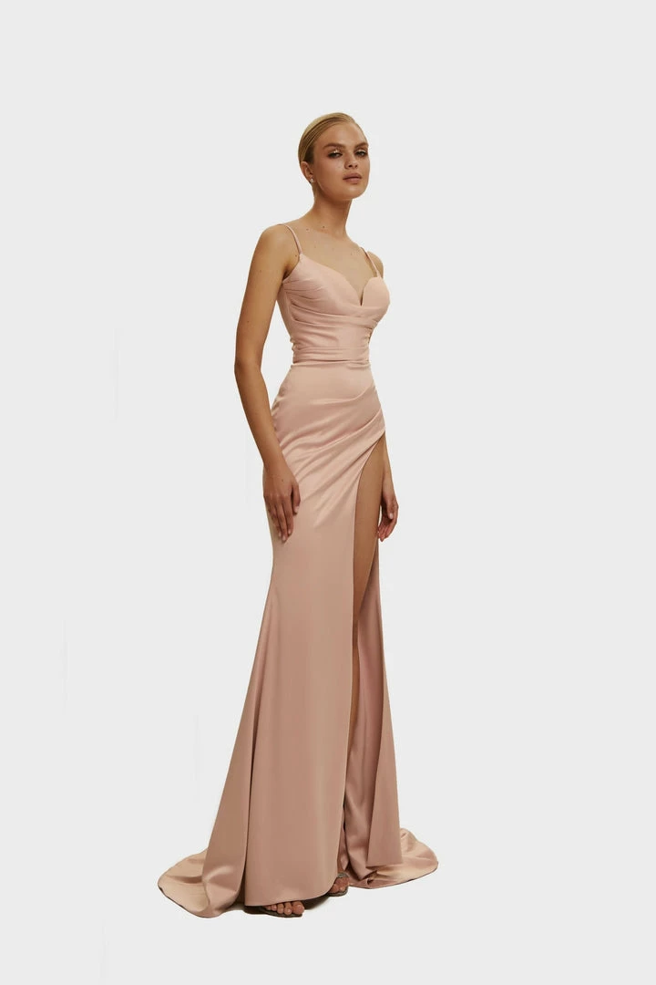 Milla Strapped Gown With Sexy Thigh Side Slit 12 Milla Strapped Gown With Sexy Thigh Side Slit