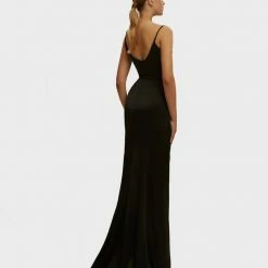 Milla Strapped Gown With Sexy Thigh Side Slit 57 Milla Strapped Gown With Sexy Thigh Side Slit