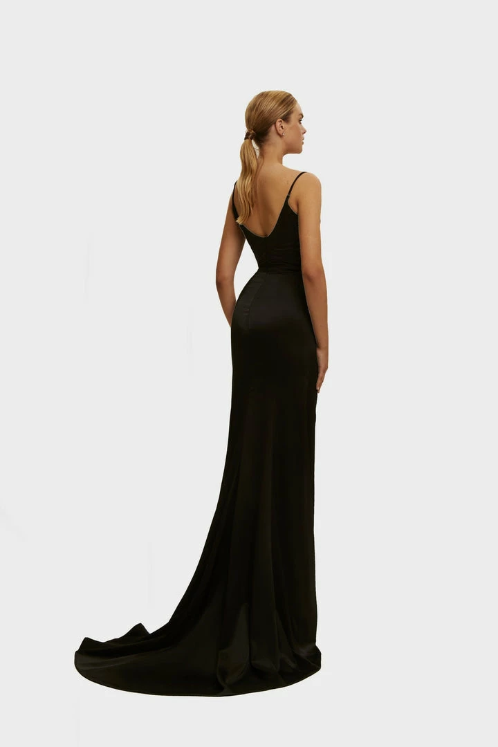 Milla Strapped Gown With Sexy Thigh Side Slit 29 Milla Strapped Gown With Sexy Thigh Side Slit