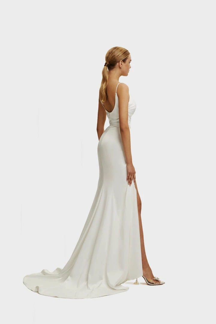 Milla Strapped Gown With Sexy Thigh Side Slit 22 Milla Strapped Gown With Sexy Thigh Side Slit