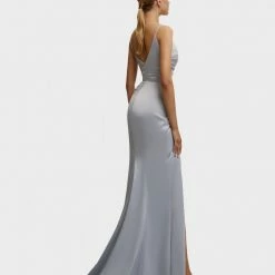 Milla Strapped Gown With Sexy Thigh Side Slit 35 Milla Strapped Gown With Sexy Thigh Side Slit