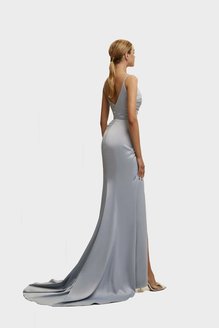 Milla Strapped Gown With Sexy Thigh Side Slit 7 Milla Strapped Gown With Sexy Thigh Side Slit
