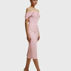 Milla Classy Midi Dress With Open Neckline COLLECTIONS