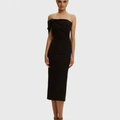 Milla Classy Midi Dress With Open Neckline COLLECTIONS