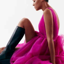 Milla Bow-Back Maxi Evening Tulle Dress COLLECTIONS 19 Milla Bow-Back Maxi Evening Tulle Dress COLLECTIONS