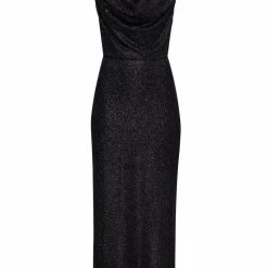 Milla COLLECTIONS Black Shimmer Midi Slip Dress